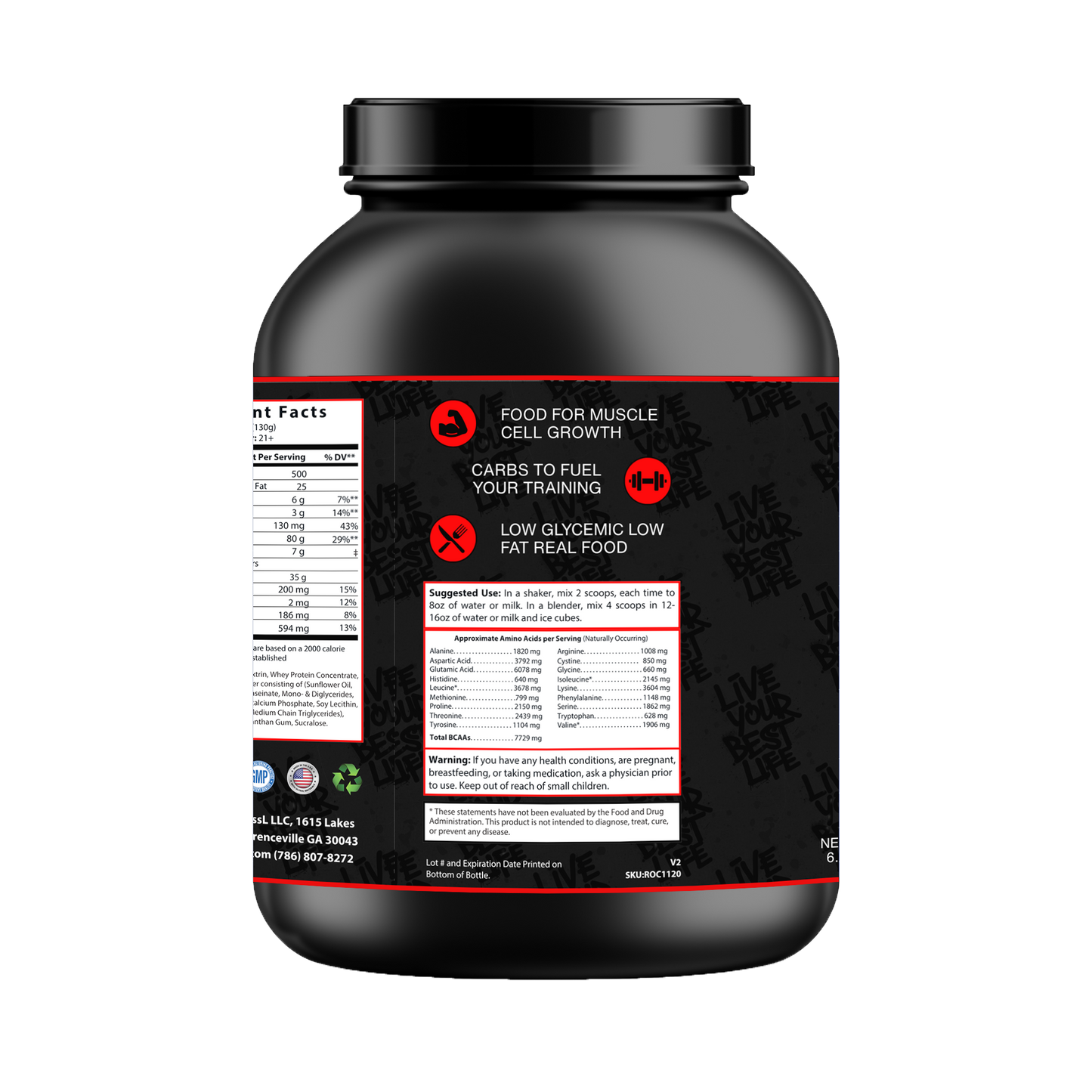 Lean Bulk Up! Mass Gainer 5lb Chocolate Milkshake w/Low Sugar