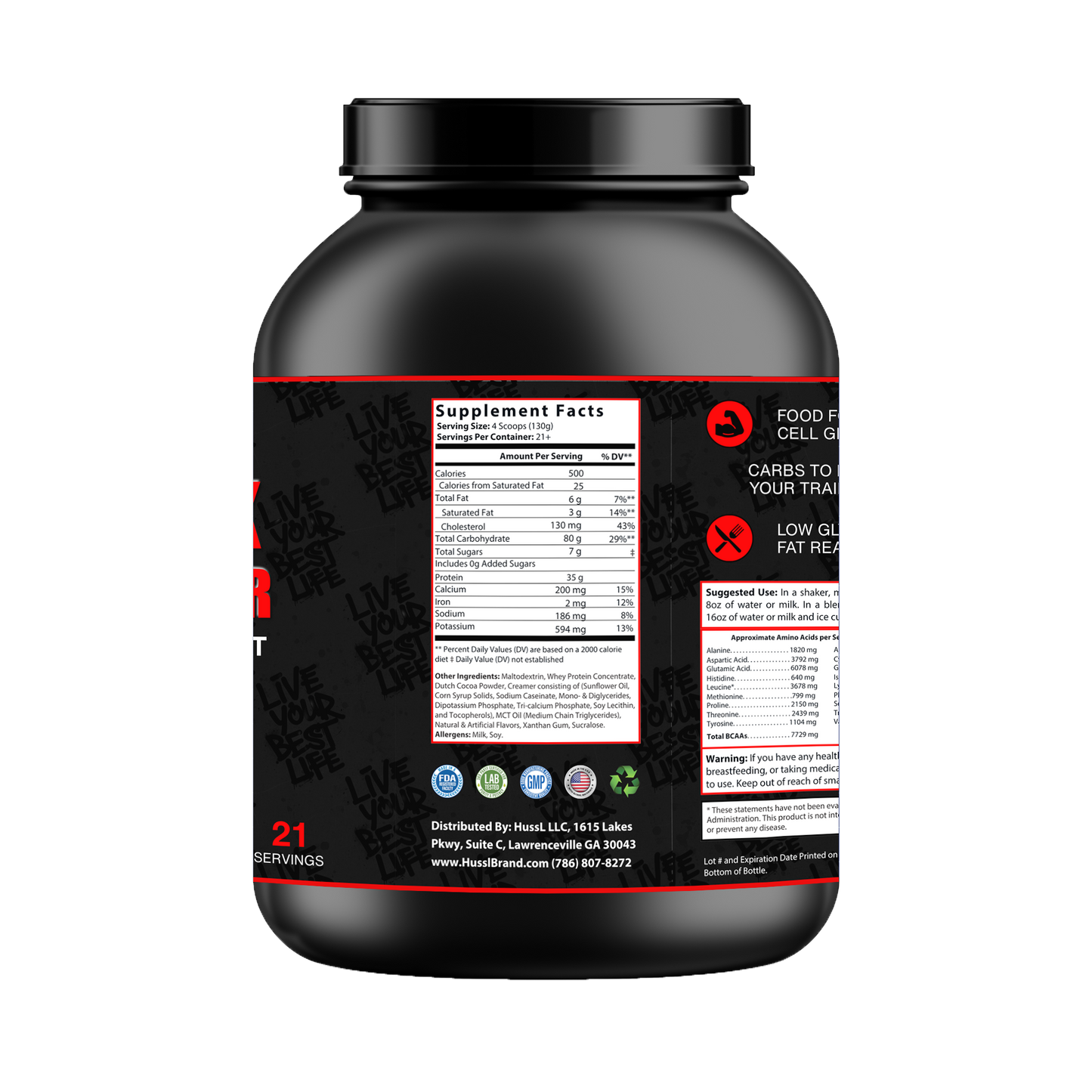Lean Bulk Up! Mass Gainer 5lb Chocolate Milkshake w/Low Sugar
